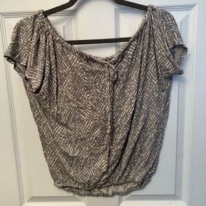 Gray Patterned Women's Top